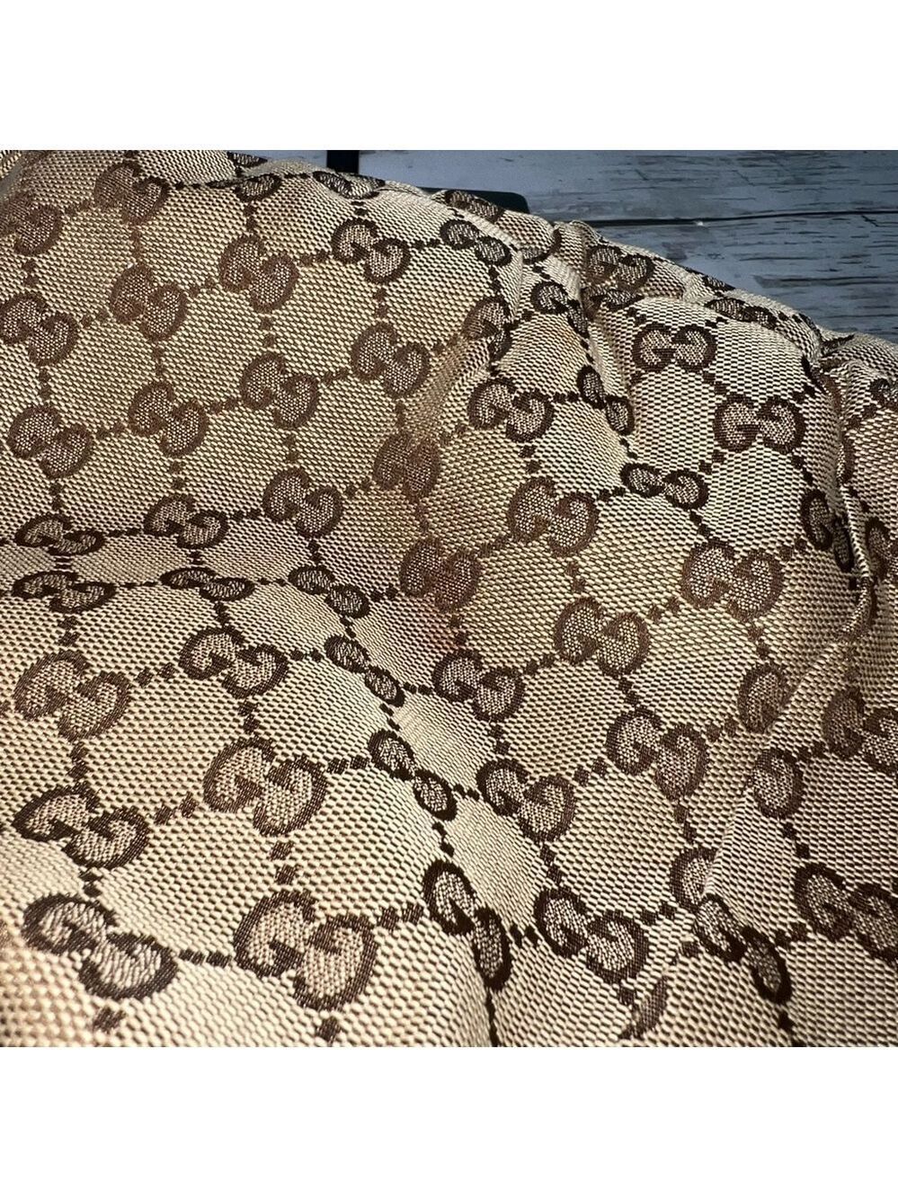 Gucci Sukey Large Tote Bag | GG Monogram Canvas with Leather Trim & Stud Details - Picture 16 of 16